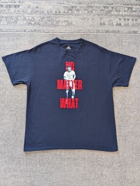 Adidas Terry Fox Blue T-shirt No Matter What Ryan Reynolds Edition Cotton Size L